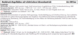 Hochdruck-Kugelhähne Edelstahl mit elektrischem Schwenkantrieb, bis 500 bar, Schwenkhochdruckkugelhahn, Elektroschwenkkugelhahn, Kugelhahn, Hochdruckkugelhahn